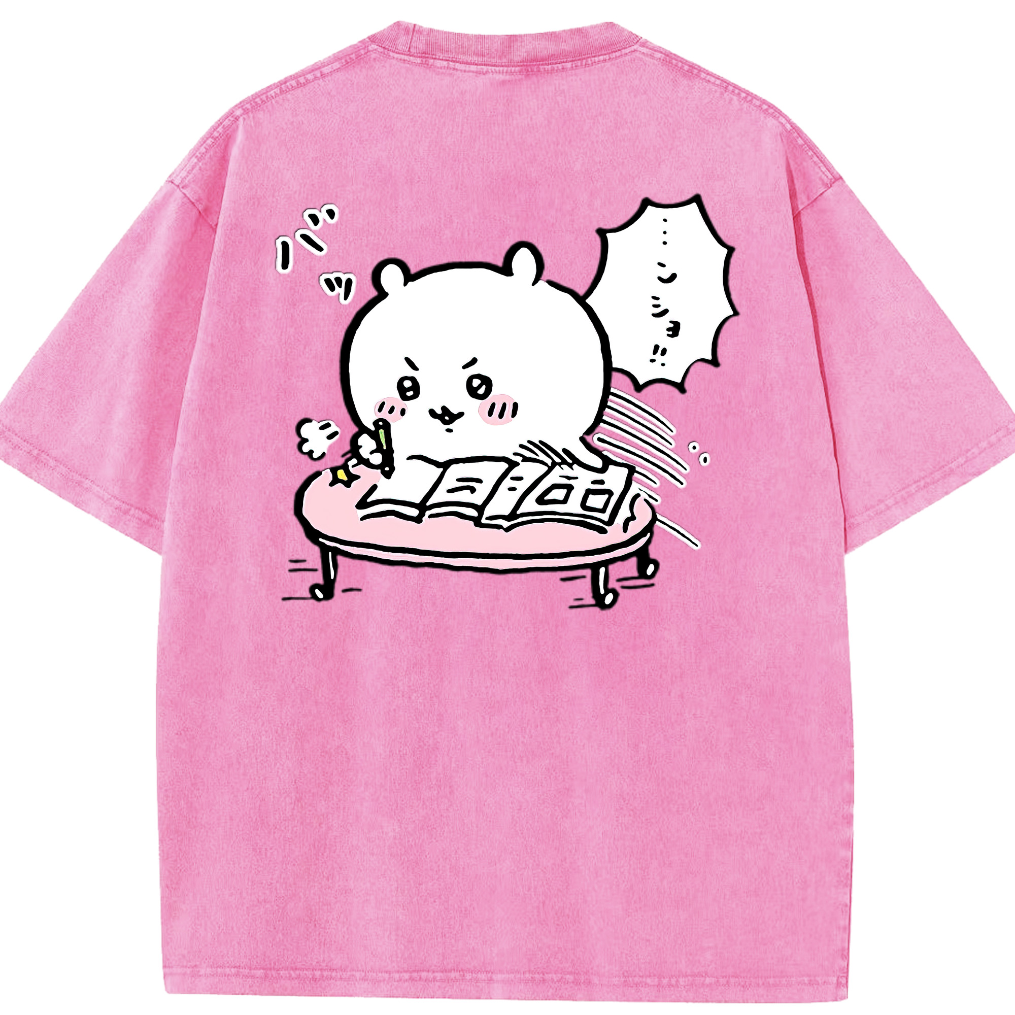 （画像用） ちいかわ ちいかわ Chii-kawa chiikawa 綿100% ヴィンテージ風 半袖Tシャツ（背面プリント）